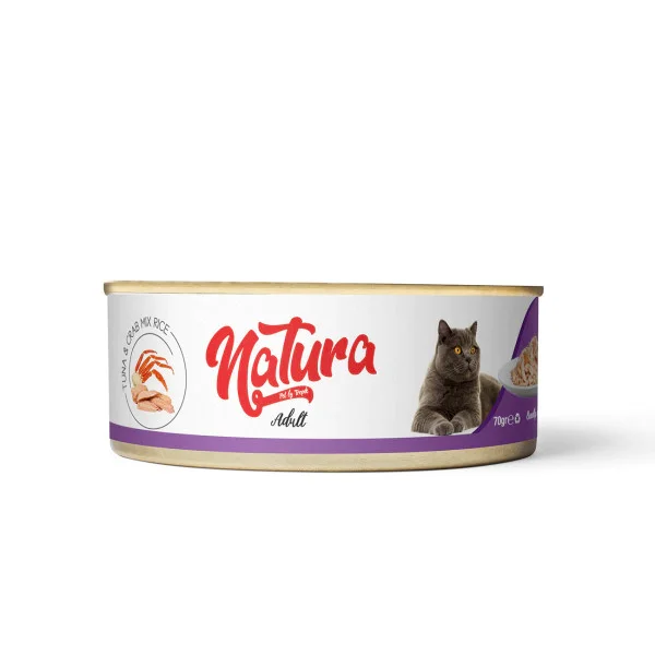 Natura Ton Balıklı ve Yengeçli Yetişkin Kedi Konservesi 70gr