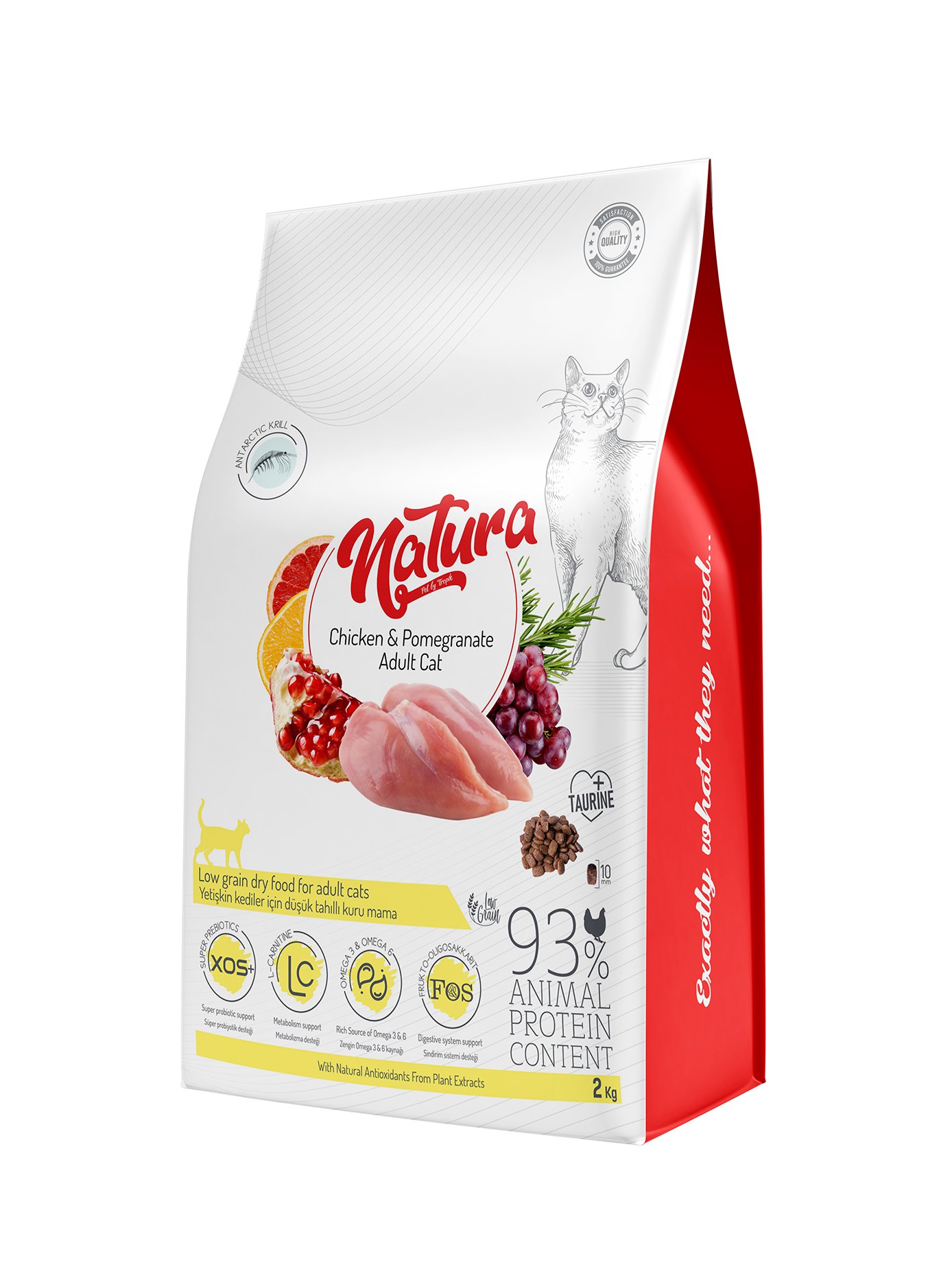 Natura Low Grain Adult Cat Food with Chicken & Pomegranate 2 Kg