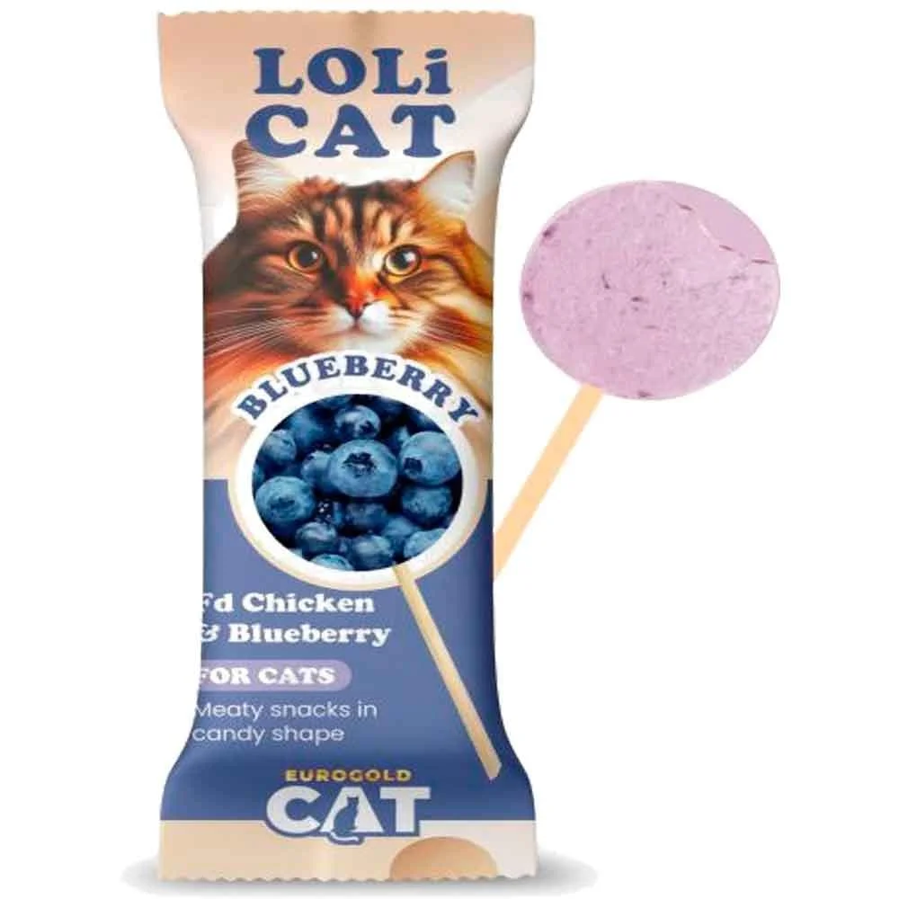 EuroGold LoliCat FD Kedi Ödülü Yaban Mersinli 1,5 Gr LoliPop