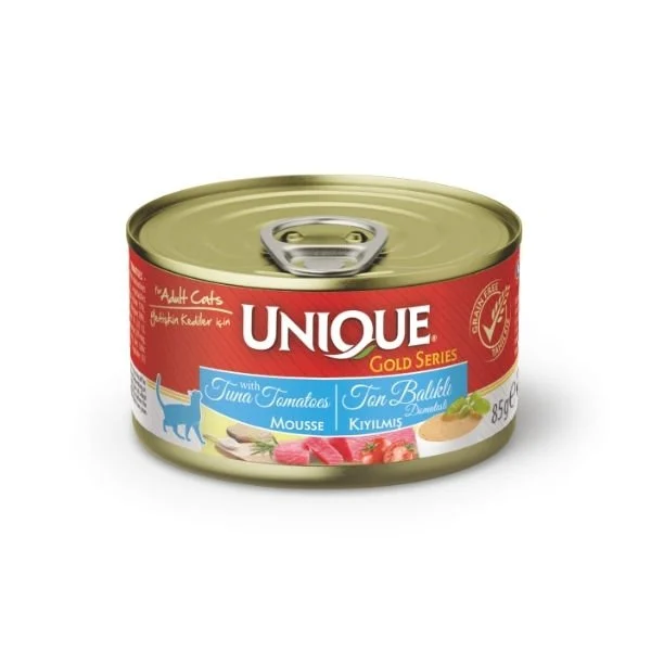 Unique Gold Series Ton Balıklı ve Domatesli Yetişkin Konserve Kedi Maması 1 Adet 85 Gr