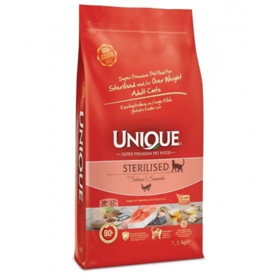 Unique Somonlu Kısırlaştırılmış Yetişkin Kedi Maması 1.5 Kg